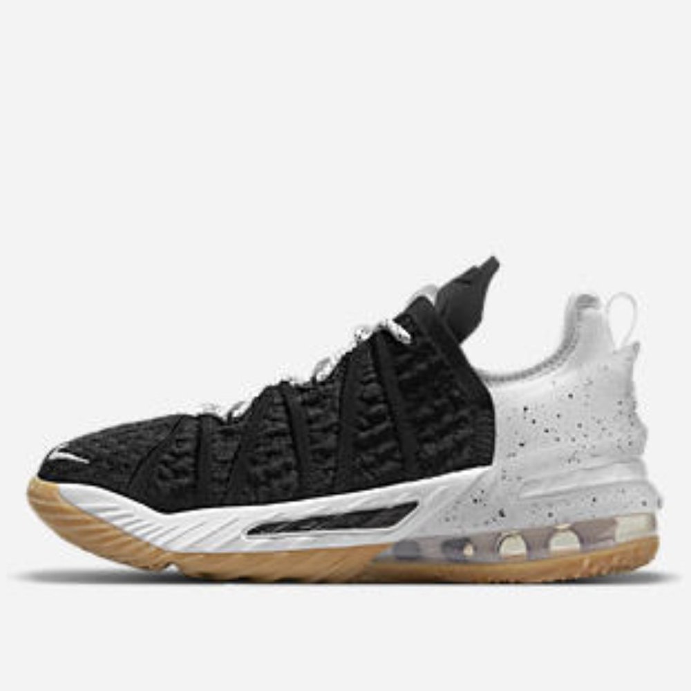 Nike Lebron XVIII 18 Black White Gum Brown GS Big Kid Sz 5.5Y Basketball…